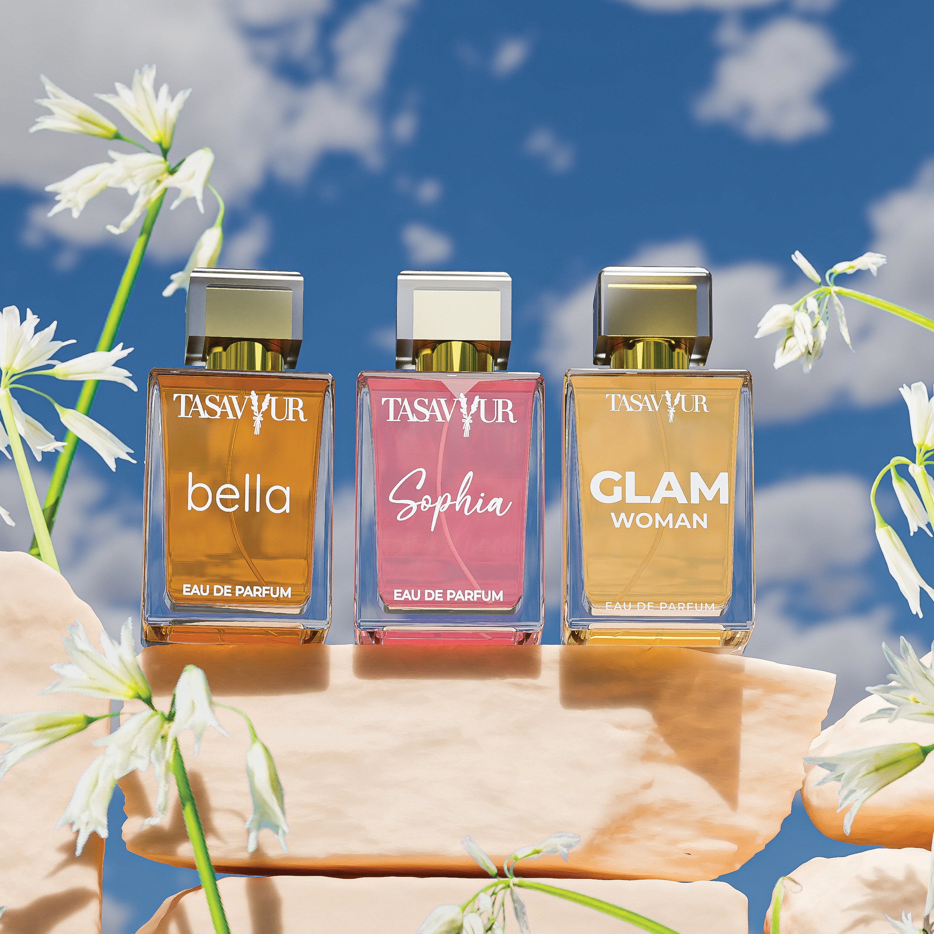 The Elegance Trio: Sophia, Bella & Glam Women