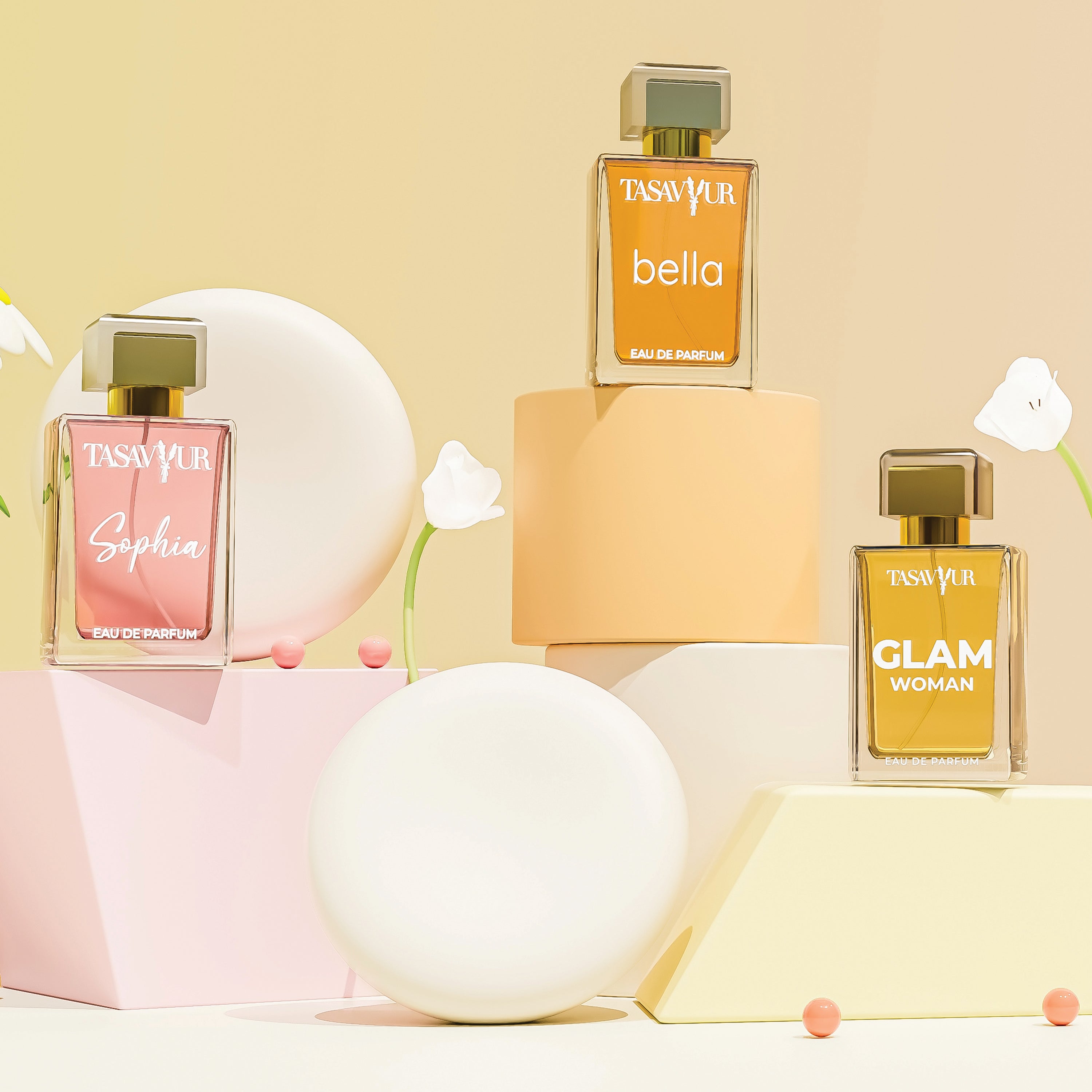 The Elegance Trio: Sophia, Bella & Glam Women