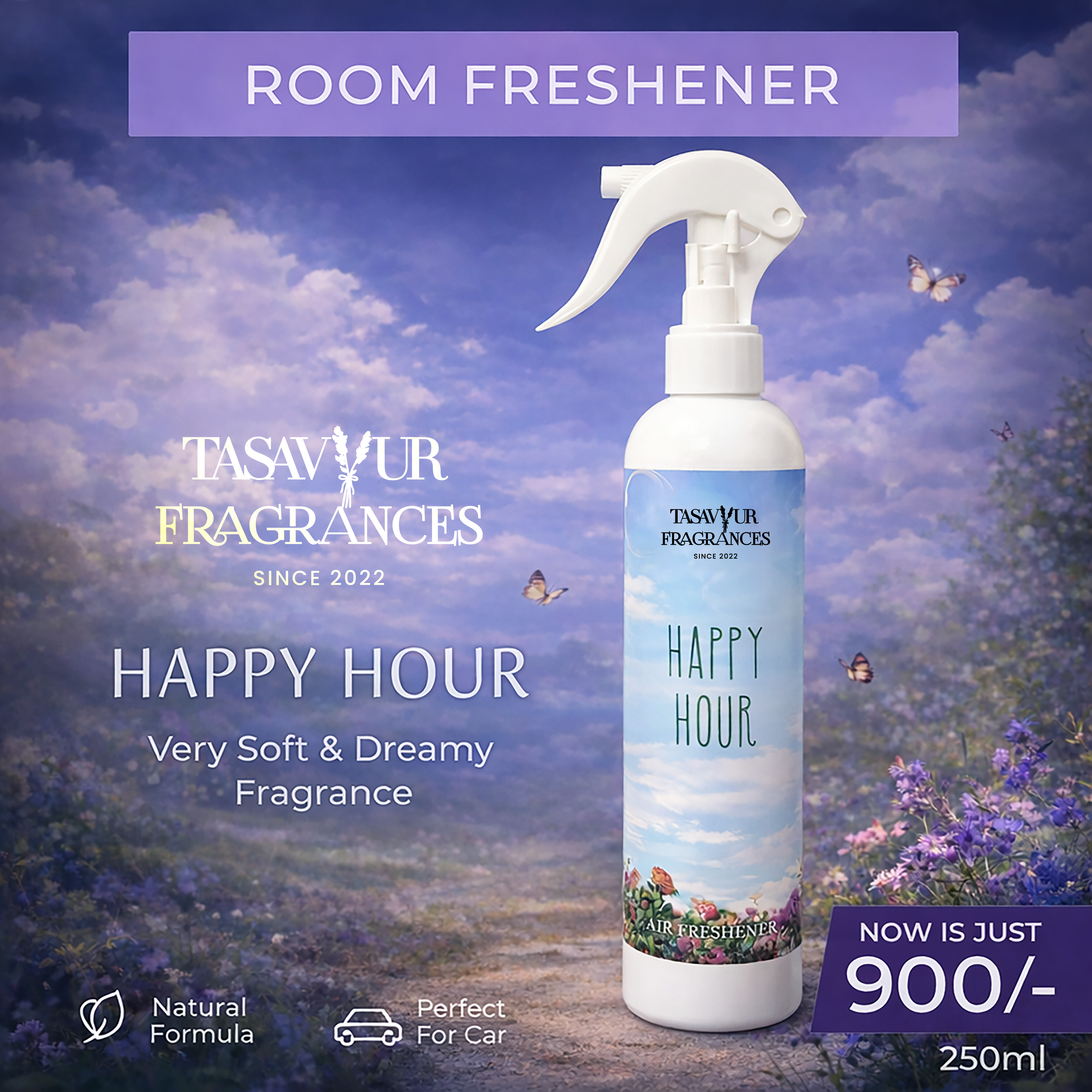 Happy Hour Room Freshener – Soft & Dreamy Fragrance (250ml)